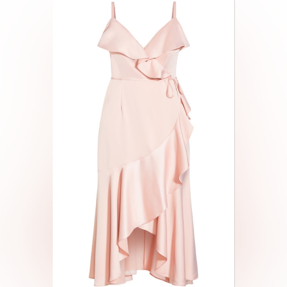 City Chic ruffle Amore maxi dress. Ballet pink. New in package. 18W.